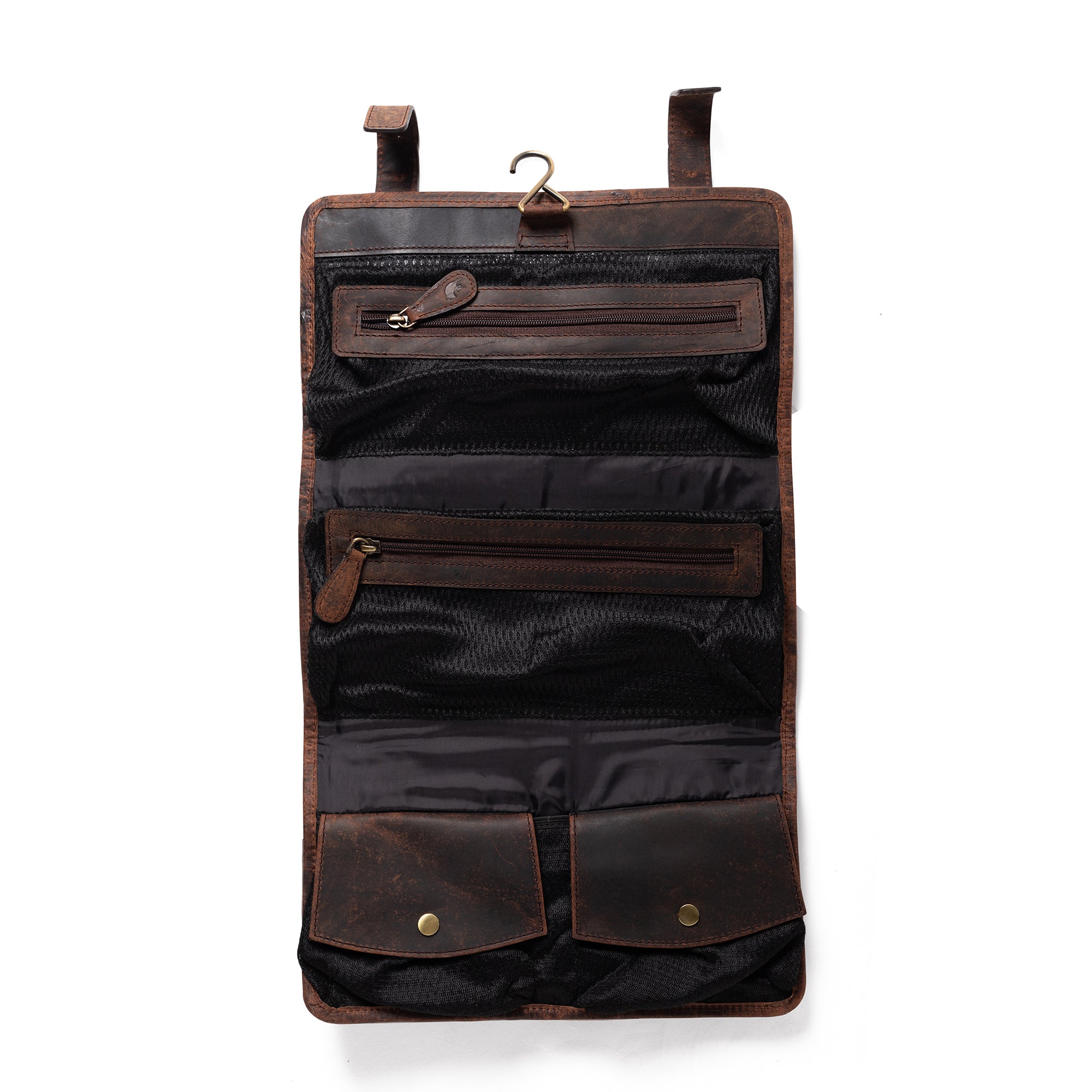 Leather hanging toiletry bag cheap