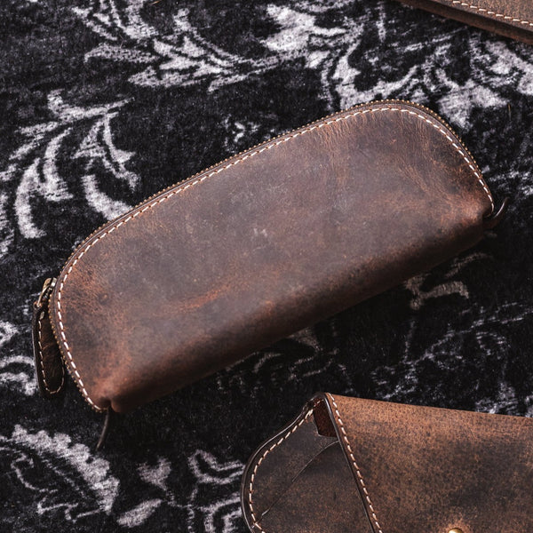 Leather Pencil Case Hennery by Vintage Leather Sydney