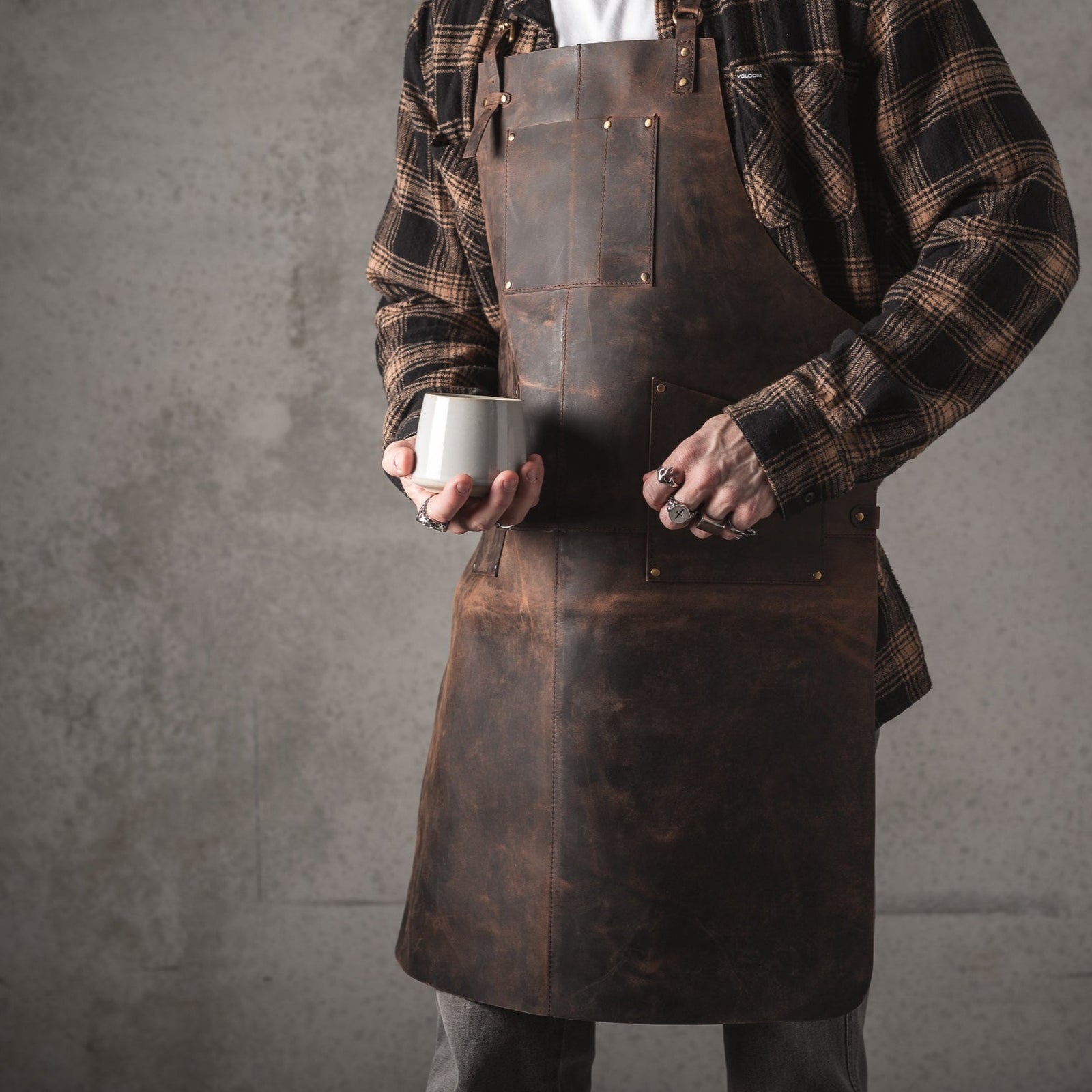 Leather Apron: Leather Full Apron for Cooking, Crafting, Gardening