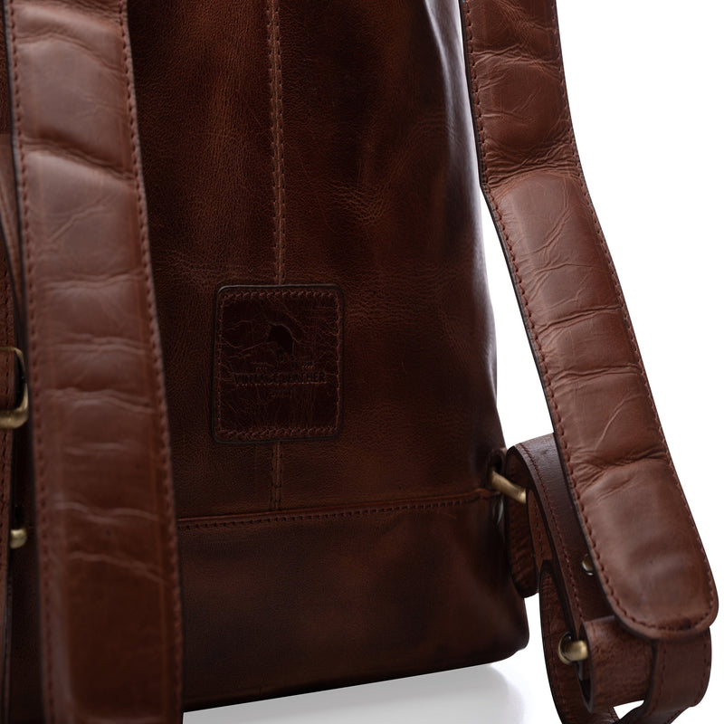A4 leather backpack top