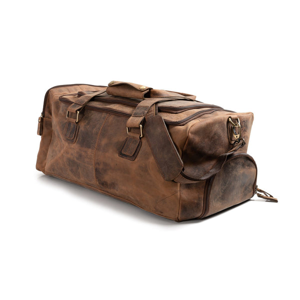 Vintage leather cheap duffle bag